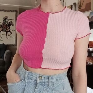 Two tone crop top